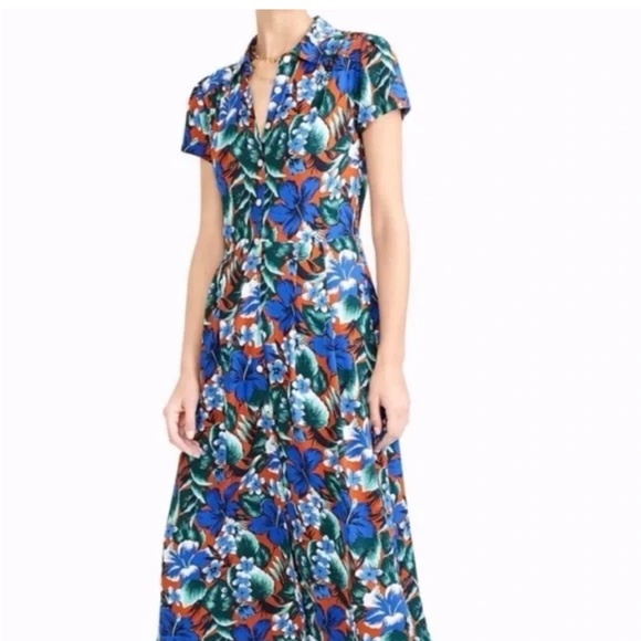 J. Crew Floral Shirt Dress Size XS - Picture 1 of 9